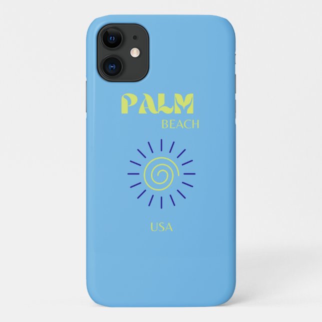 Coques Case-Mate iPhone Palm Beach, Art Voyage, Floride, Preppy, Bleu (Dos)