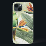 Etui iPhone 13 Palm Leaves<br><div class="desc">Palm Leaves With Green Bird Artist : Grace Popp | Image ID : 157018GG</div>