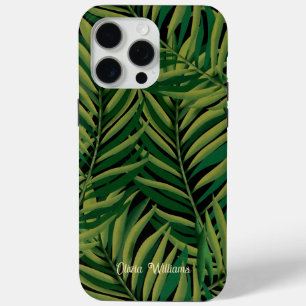 Coque Case-Mate iPhone Palm noir et vert Feuille esthétique