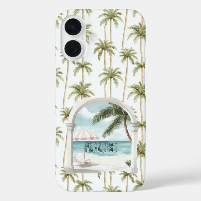 Coques Case-Mate iPhone Palm Tree Ocean Paradise (Verso)