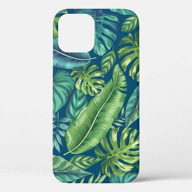 Coques Case-Mate iPhone Palm vert et Turquoise Tropical Banana Monstera Fe (Verso)