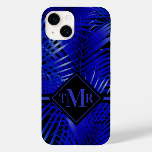 Coque Case-Mate iPhone Palme bleu monogramme