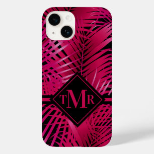 Coque Case-Mate iPhone Palme rose chaud Monogramme