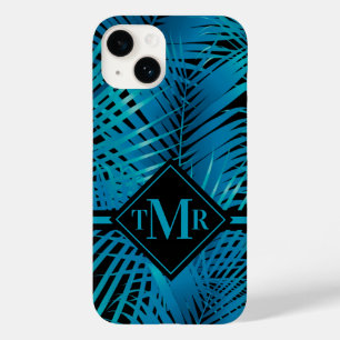 Coque Case-Mate iPhone Palme Turquoise Monogramme