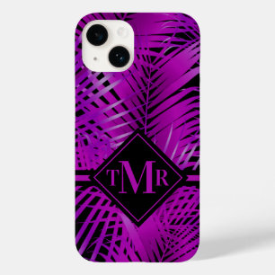 Coque Case-Mate iPhone Palme violet monogramme