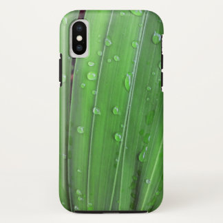 Coque iPhone X Palmier de Noël et gouttes de pluie