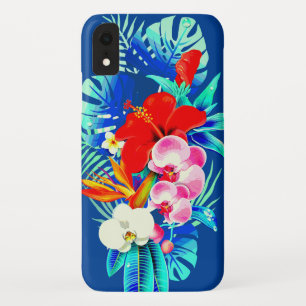 Case-Mate iPhone Case Palmier d'orchidée tropicale feuille bleu floral h
