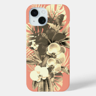 Coque Case-Mate iPhone Palmier d'orchidée tropicale feuille pêche à la fl