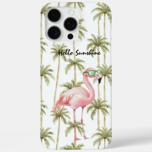 Coque iPhone 16 Pro Max Palmier Flamant Rose
