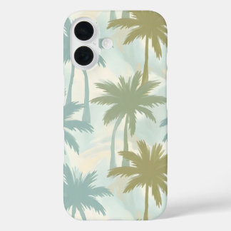 Coque Pour iPhone 16 Palmiers Doux – Motif Tropical Pastel