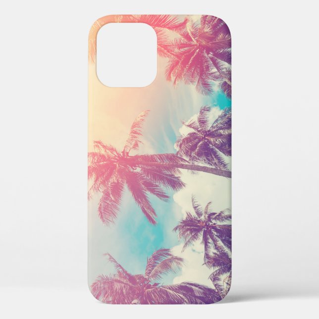 Coques Case-Mate iPhone Palmiers en silhouette, coucher de soleil abstrait (Verso)