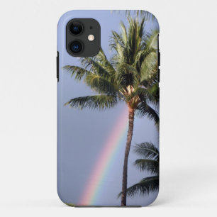 Coque iPhone 11 Palmiers et Arc-en-ciel