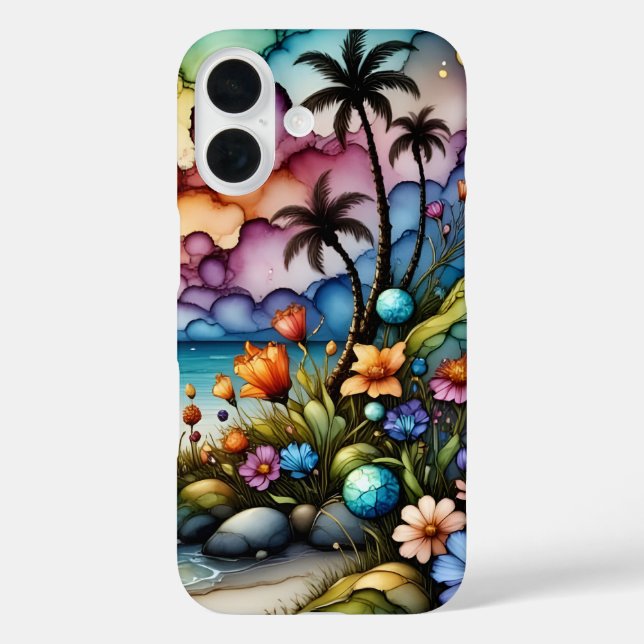 Coques Case-Mate iPhone Palmiers et fleurs d'Imaginaire (Verso)