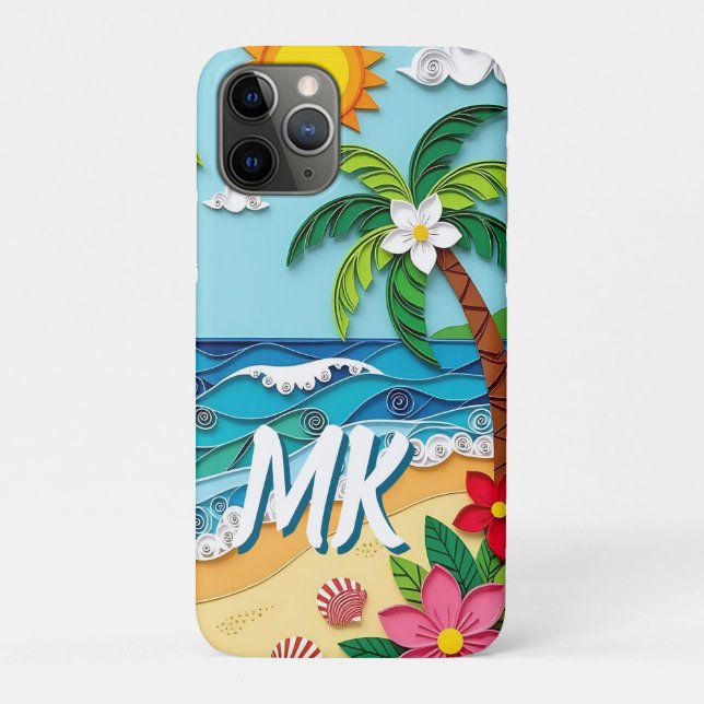 Coques Case-Mate iPhone Palmiers sur la Plage Personnalisés (Dos)