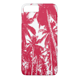 Coques Pour iPhone Palmiers tropicaux en rouge et blanc