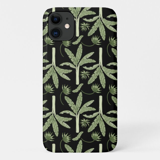 Coques Case-Mate iPhone palmiers tropicaux sans couture motif (Dos)