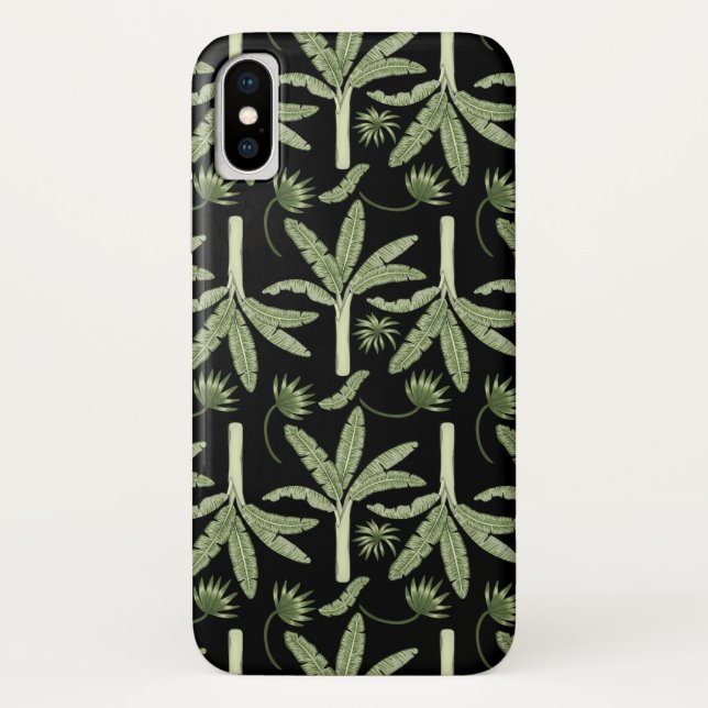 Coques Case-Mate iPhone palmiers tropicaux sans couture motif (Dos)