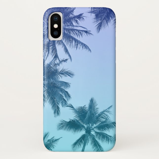 Coques Case-Mate iPhone Palmiers tropicaux Turquoise Gradient tendance (Dos)