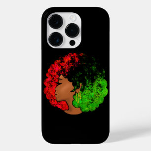 Coque Case-Mate iPhone Pan Africaine noire femme rouge vert orgueil afro