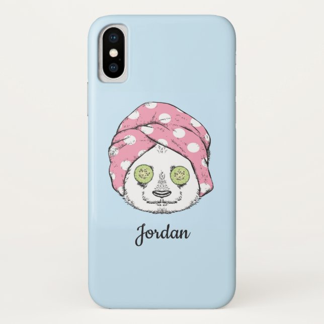 Coques Case-Mate iPhone Panda Au Spa | Ajouter Votre Nom (Dos)