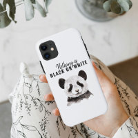 Panda Funky Moderne Noir Et Blanc Avec Citation