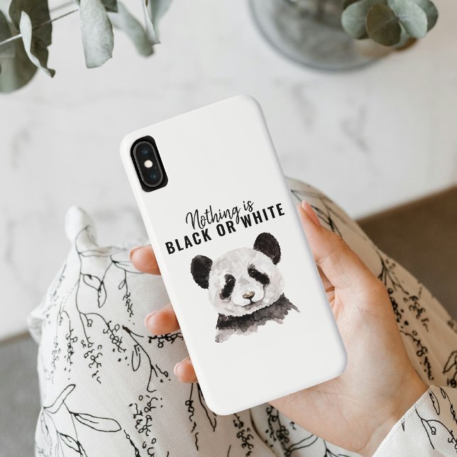 Coques Case-Mate iPhone Panda Funky Moderne Noir Et Blanc Avec Citation (Créateur téléchargé)