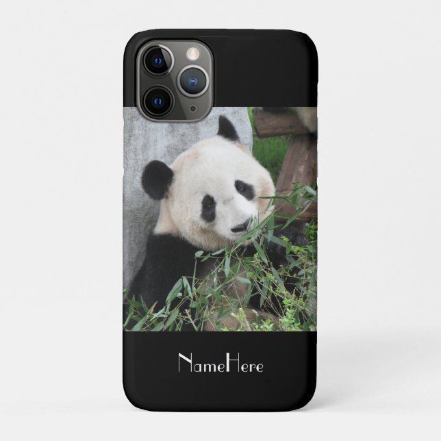 Coques Case-Mate iPhone Panda géant mignonne, Nom, Noir (Dos)