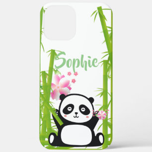 Case-Mate iPhone Case Panda heureux avec bambou et fleurs de cerisiers