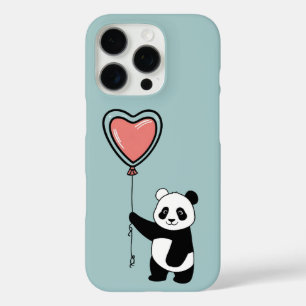 Coque iPhone 16 Pro Panda Holt Heart Balloon - Sweet