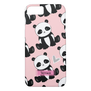Case-Mate iPhone Case Panda Motif Girl Pink Nom personnalisé