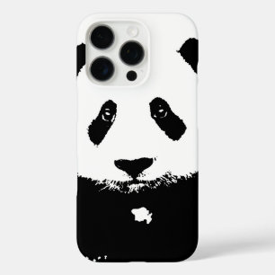 Coque iPhone 16 Pro Panda noir et blanc