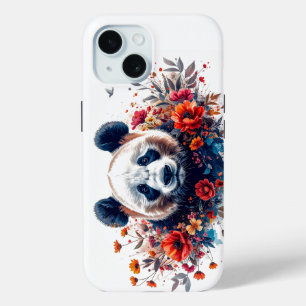 Coque Case-Mate iPhone Panda parmi les fleurs