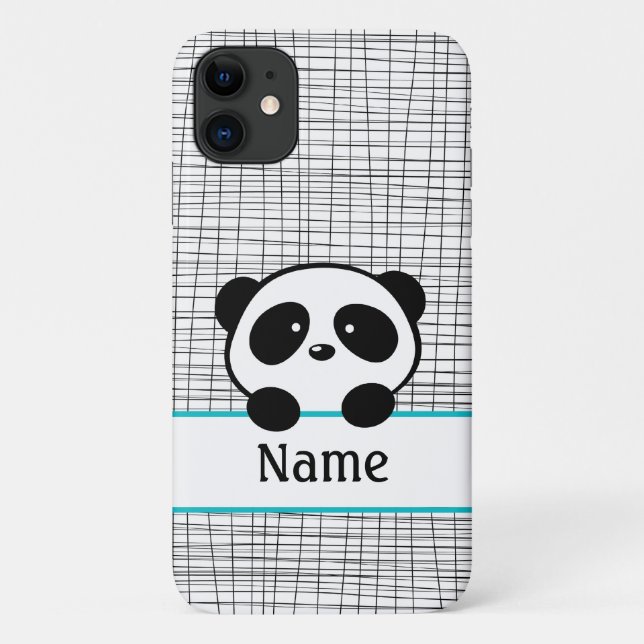 Coques Case-Mate iPhone Panda personnalisé Whimsical Aqua Blue (Dos)