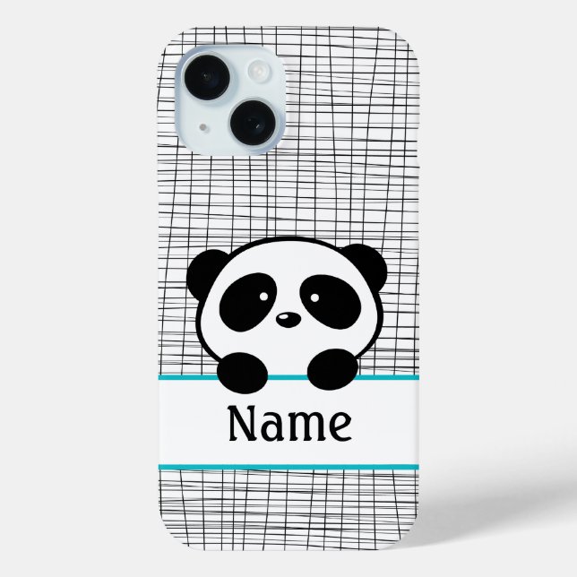 Coques Case-Mate iPhone Panda personnalisé Whimsical Aqua Blue (Verso)