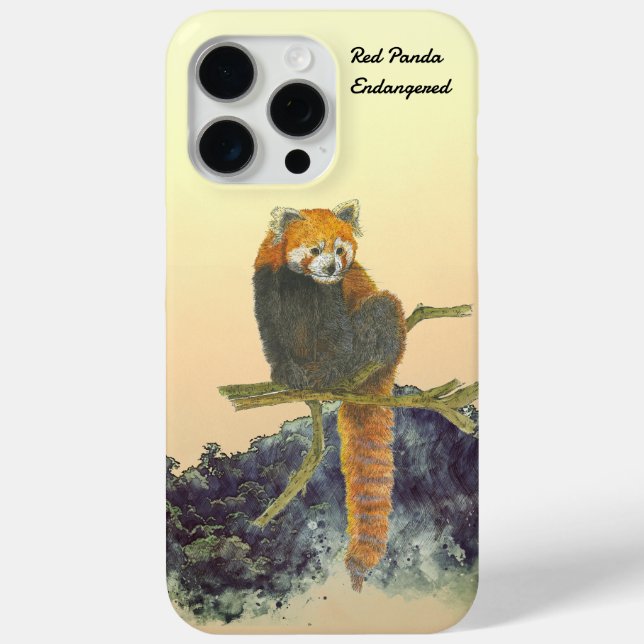 Coques Case-Mate iPhone Panda rouge mignon peint à la main (Verso)