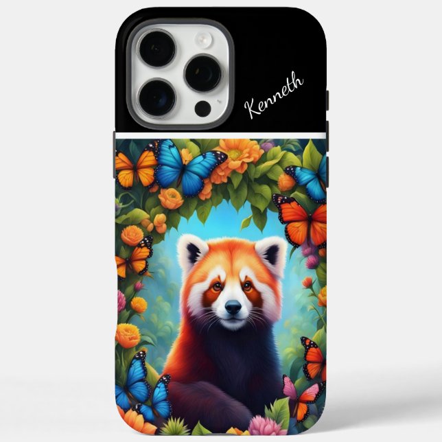 Coques Case-Mate iPhone Panda Rouge Parmi Les Fleurs (Verso)