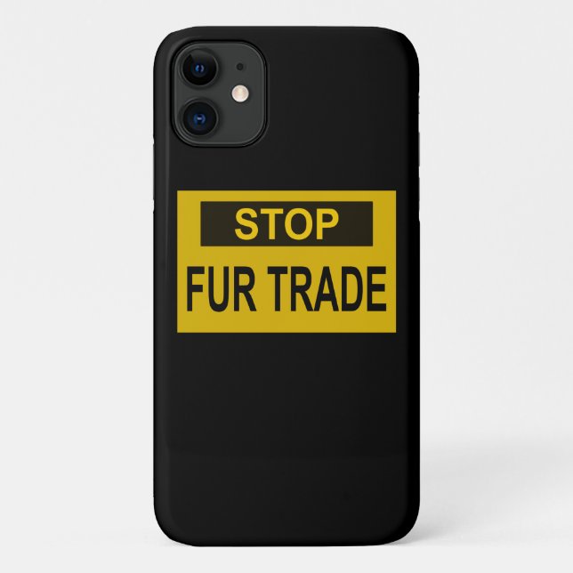 Coques Case-Mate iPhone Panneau commercial Stop Fur jaune (Dos)