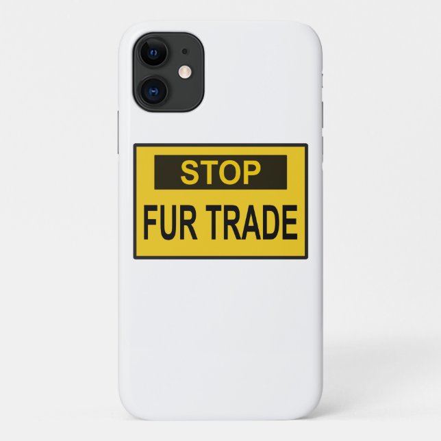 Coques Case-Mate iPhone Panneau commercial Stop Fur jaune (Dos)