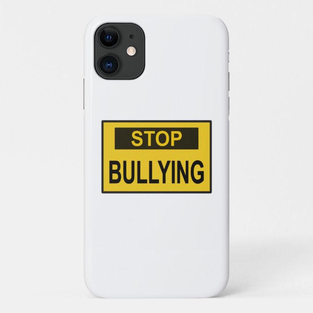 Coques Case-Mate iPhone Panneau d'arrêt d'intimidation jaune (Dos)