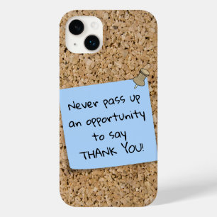 Coque Case-Mate iPhone Panneau de cork du message Modèle Pinned Blue Note