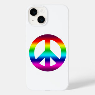 Coque Case-Mate iPhone Panneau de Paix Arc-en-ciel en blanc pour hippie