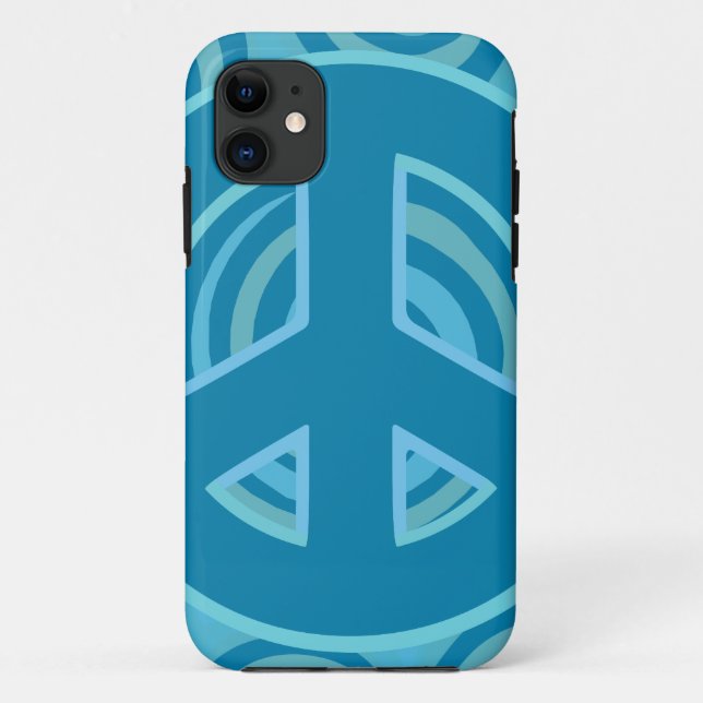 Coques Case-Mate iPhone Panneau de paix bleu (Dos)