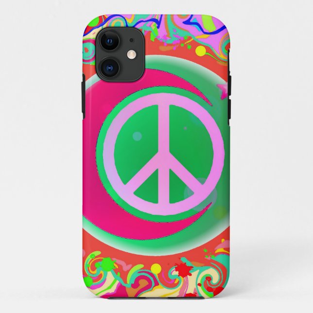 Coques Case-Mate iPhone Panneau de Paix, Lune, Étoiles & Tout (Dos)