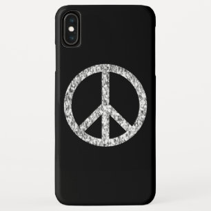 Case-Mate iPhone Case Panneau de Paix Noir Parties scintillant Argent Ch