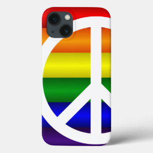 Etui iPhone 13 Panneau de paix Rainbow