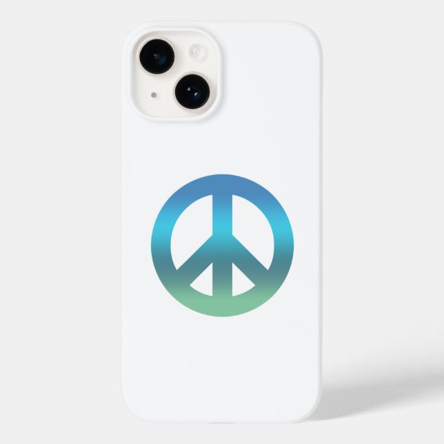 Coques Case-Mate iPhone Panneau de paix Rainbow Ocean Blue (Verso)