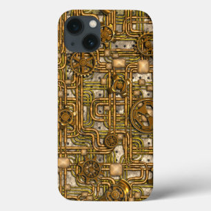 Coque Case-Mate iPhone Panneau de Steampunk - vitesses et tuyaux - laiton