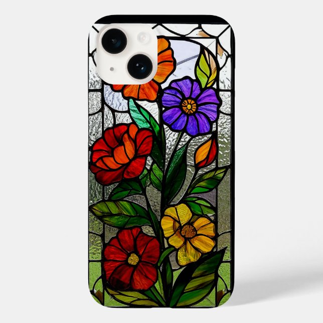 Coques Case-Mate iPhone Panneau En Verre Vitré Avec Fleurs Vibrantes (Verso)