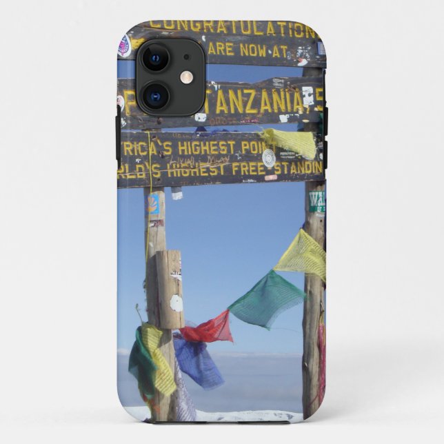Coques Case-Mate iPhone Panneau indicateur au sommet du Kilimanjaro kenya (Dos)