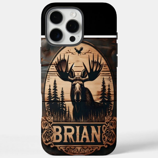 Coques Case-Mate iPhone Panneau Moose Wood de Brian (Verso)